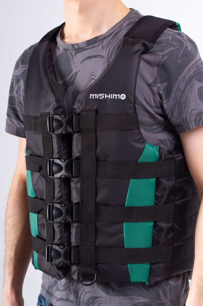 Жилет спасательный MISHIMO PRO Премиум качества Черно-зеленый в Тобольске