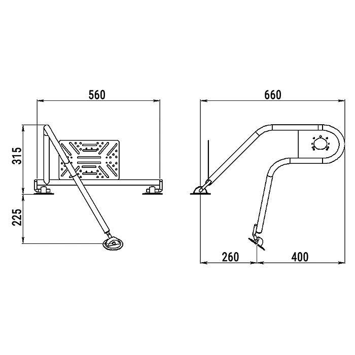 Стойка рулевая с креплением на баллон надувной лодки 25мм в Тобольске