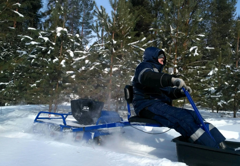 Мотобуксировщик толкач Альбатрос-XL8 с модулем. С фарой, тележки в Тобольске