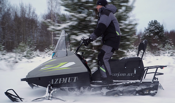 Миниснегоход Бурлак Азимут 20 л.с. , эл.запуск, реверс, тормоз гидравл, капот серый в Тобольске