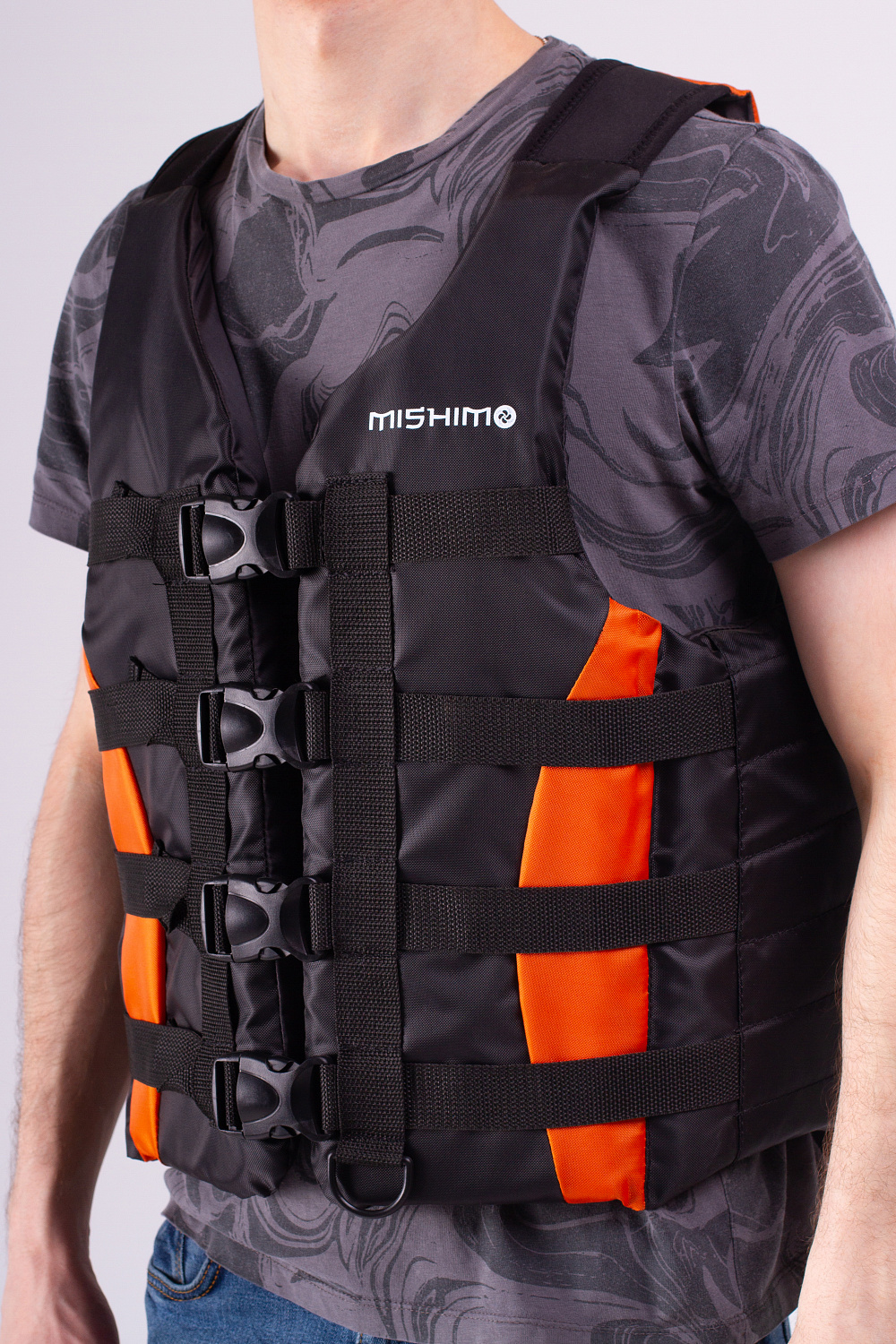 Жилет спасательный MISHIMO PRO Премиум качества Черно-оранжевый в Тобольске