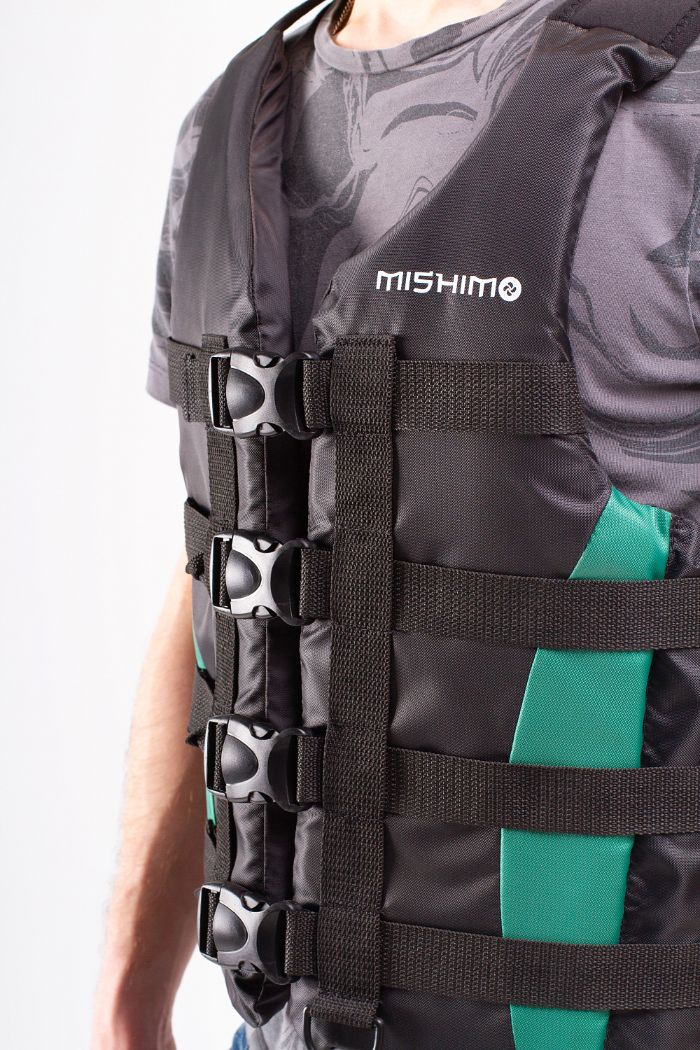 Жилет спасательный MISHIMO PRO Премиум качества Черно-зеленый в Тобольске