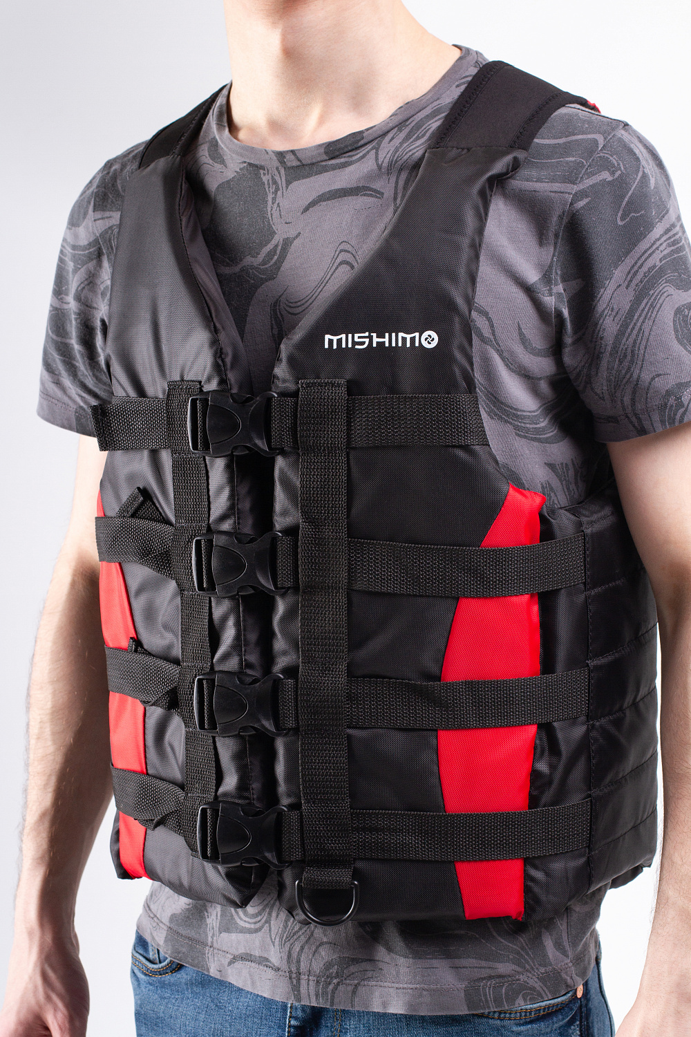 Жилет спасательный MISHIMO PRO Премиум качества Черно-красный в Тобольске